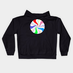 Round Rainbow Peppermint Candy Kids Hoodie